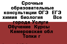 Срочные образовательные консультации ОГЭ, ЕГЭ химия, биология!!! - Все города Услуги » Обучение. Курсы   . Кемеровская обл.,Топки г.